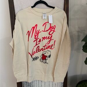 Peanuts Cream and Red Women's Sweater